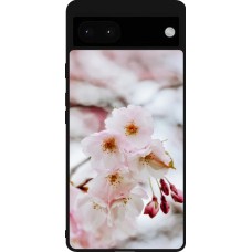 Coque Google Pixel 6a - Silicone rigide noir Cherry tree Spring 2026