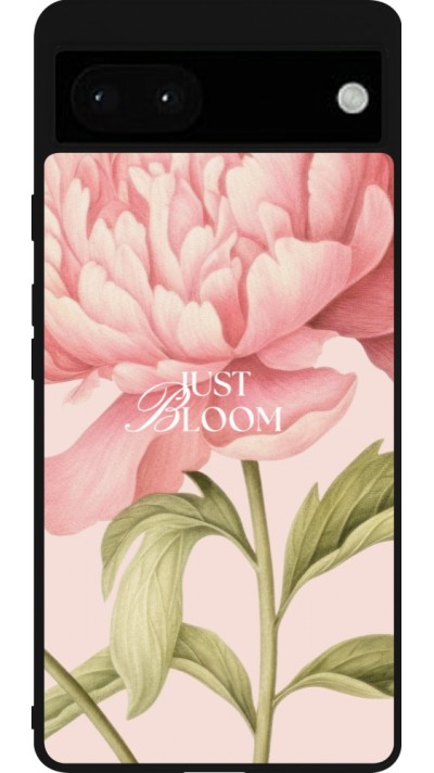 Coque Google Pixel 6a - Silicone rigide noir Just Bloom 2026