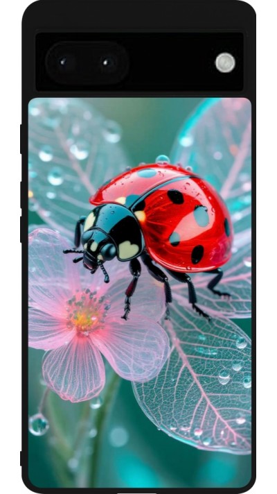 Coque Google Pixel 6a - Silicone rigide noir Ladybird in bloom 2026