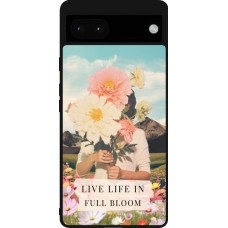 Coque Google Pixel 6a - Silicone rigide noir Live life in full moon Spring 2026