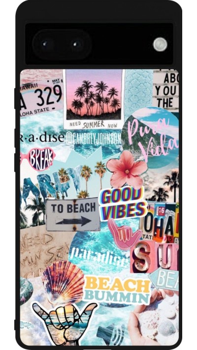 Coque Google Pixel 6a - Silicone rigide noir Summer 20 collage