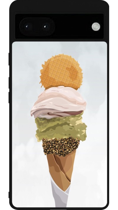 Coque Google Pixel 6a - Silicone rigide noir Summer 2025 Cornet