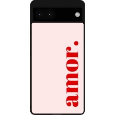 Google Pixel 6a Case Hülle - Silikon schwarz Valentine 2024 amor