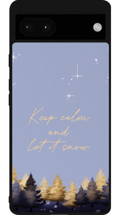 Coque Google Pixel 6a - Silicone rigide noir Winter 25 Winter illustration of trees