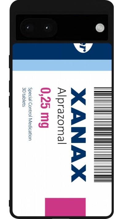 Coque Google Pixel 6a - Silicone rigide noir Xanax Alprazolam 2025