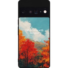Coque Google Pixel 6 Pro - Silicone rigide noir Autumn 25 Fall in love