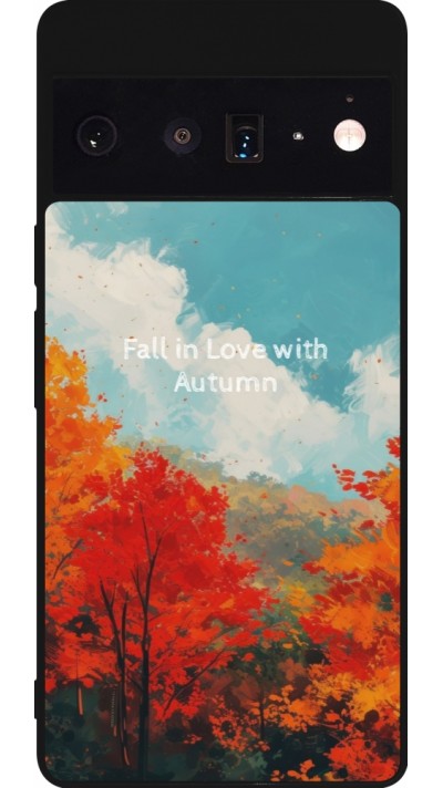 Coque Google Pixel 6 Pro - Silicone rigide noir Autumn 25 Fall in love