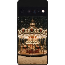 Google Pixel 6 Pro Case Hülle - Silikon schwarz Christmas 25 Carousel
