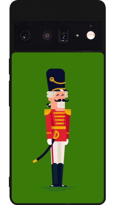 Coque Google Pixel 6 Pro - Silicone rigide noir Christmas 25 Nutcracker Green
