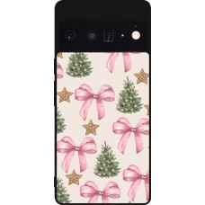Google Pixel 6 Pro Case Hülle - Silikon schwarz Christmas 25 Vintage Ribbons