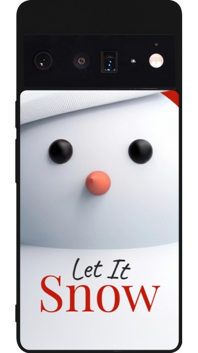 Coque Google Pixel 6 Pro - Silicone rigide noir Christmas 25 Xmas Snowman