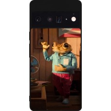 Coque Google Pixel 6 Pro - Silicone rigide noir Dancing frog DTMF