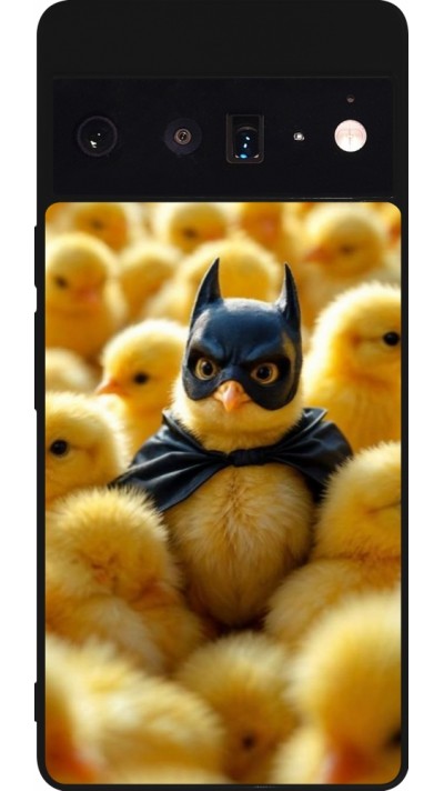 Coque Google Pixel 6 Pro - Silicone rigide noir Easter 2026 Chicken Batman