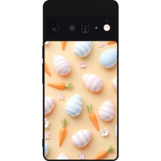 Coque Google Pixel 6 Pro - Silicone rigide noir Easter 2026 Pattern Easter
