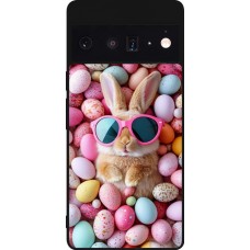 Coque Google Pixel 6 Pro - Silicone rigide noir Easter 2026 Rabbit fun