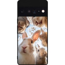 Coque Google Pixel 6 Pro - Silicone rigide noir Easter 2026 Rabbits