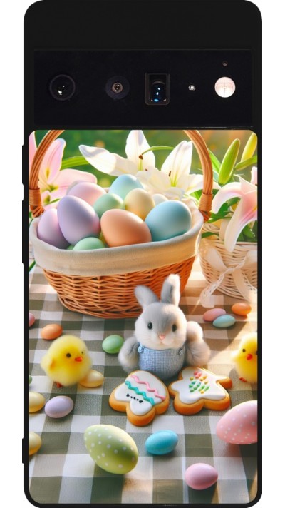 Google Pixel 6 Pro Case Hülle - Silikon schwarz Ostern 2025 Osterkorb