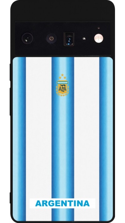 Coque Google Pixel 6 Pro - Silicone rigide noir Maillot de football Argentine 2026 personnalisable