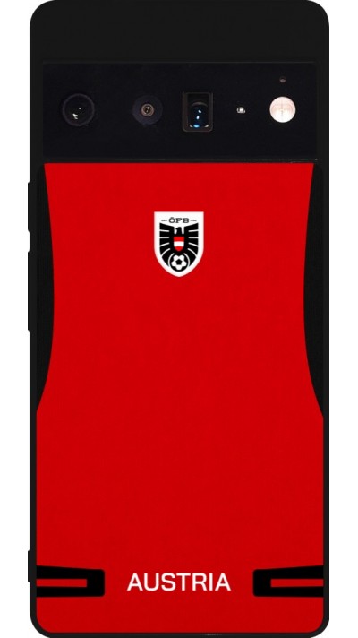 Coque Google Pixel 6 Pro - Silicone rigide noir Maillot de football Autriche 2026 personnalisable