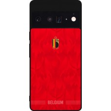 Coque Google Pixel 6 Pro - Silicone rigide noir Maillot de football Belgique 2026 personnalisable