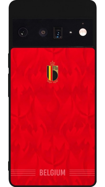 Coque Google Pixel 6 Pro - Silicone rigide noir Maillot de football Belgique 2026 personnalisable