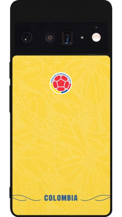 Coque Google Pixel 6 Pro - Silicone rigide noir Maillot de football Colombie 2026 personnalisable