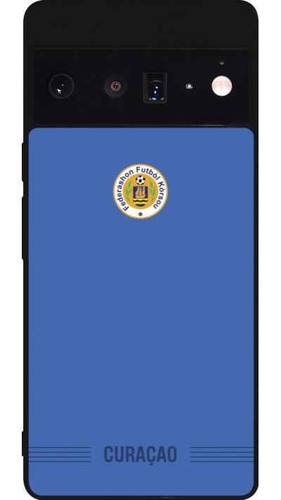 Coque Google Pixel 6 Pro - Silicone rigide noir Maillot de football Curaçao 2026 personnalisable