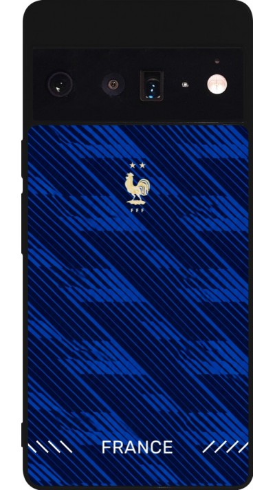 Coque Google Pixel 6 Pro - Silicone rigide noir Maillot de football France 2026 personnalisable