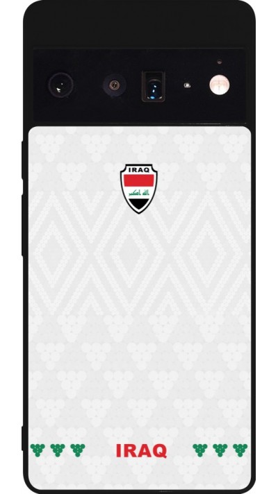 Coque Google Pixel 6 Pro - Silicone rigide noir Maillot de football Irak 2026 personnalisable