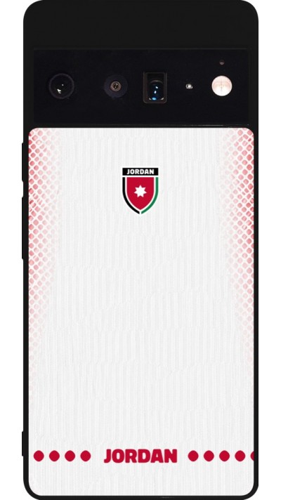 Coque Google Pixel 6 Pro - Silicone rigide noir Maillot de football Jordanie 2026 personnalisable