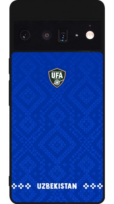 Coque Google Pixel 6 Pro - Silicone rigide noir Maillot de football Ouzbékistan 2026 personnalisable