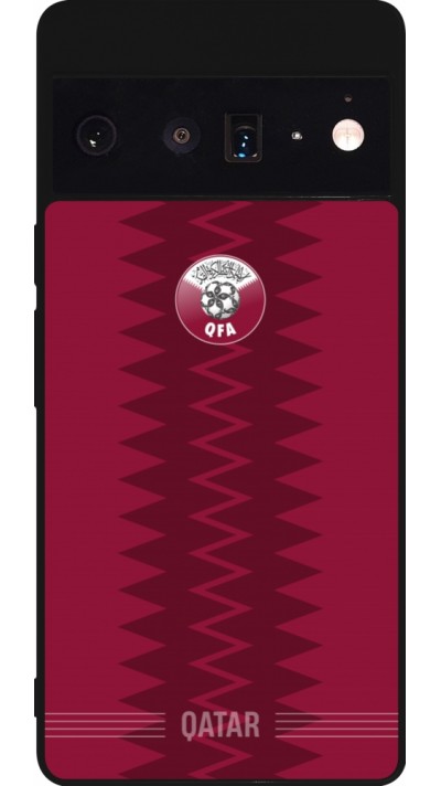 Coque Google Pixel 6 Pro - Silicone rigide noir Maillot de football Qatar 2026 personnalisable