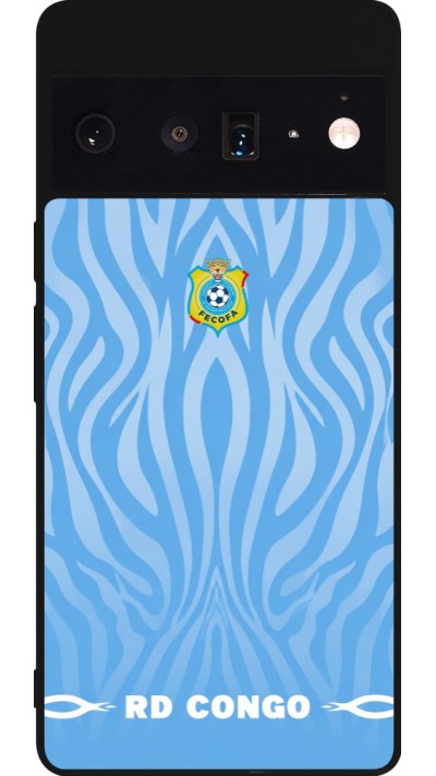 Coque Google Pixel 6 Pro - Silicone rigide noir Maillot de football RD Congo 2026 personnalisable