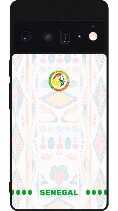 Coque Google Pixel 6 Pro - Silicone rigide noir Maillot de football Sénégal 2026 personnalisable