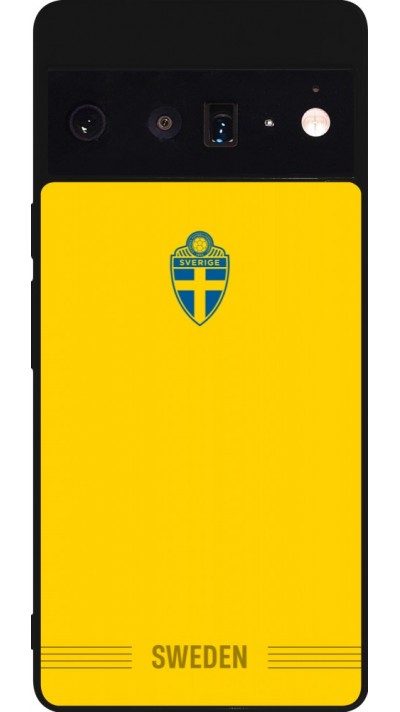 Coque Google Pixel 6 Pro - Silicone rigide noir Maillot de football Suède 2026 personnalisable