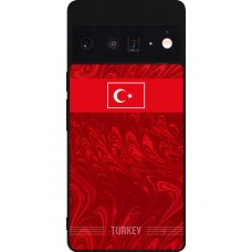 Coque Google Pixel 6 Pro - Silicone rigide noir Maillot de football Turquie 2026 personnalisable