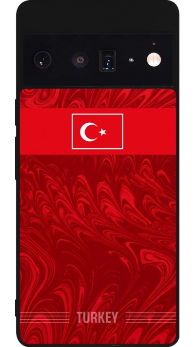 Coque Google Pixel 6 Pro - Silicone rigide noir Maillot de football Turquie 2026 personnalisable