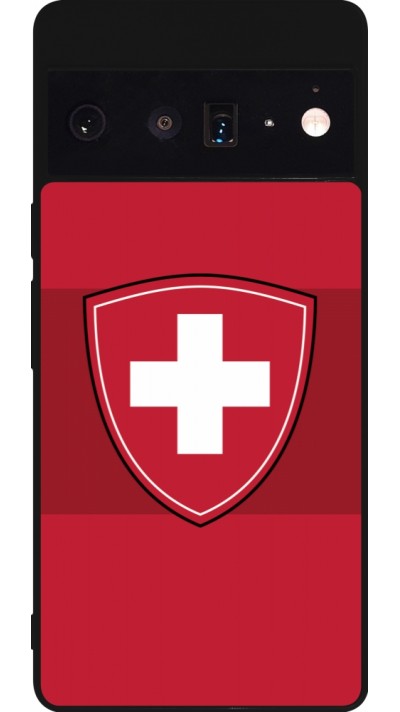 Coque Google Pixel 6 Pro - Silicone rigide noir Hockey World Championship Ecusson Suisse