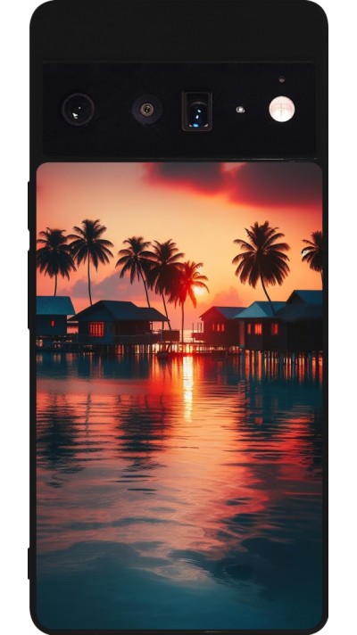 Google Pixel 6 Pro Case Hülle - Silikon schwarz Paradies Malediven
