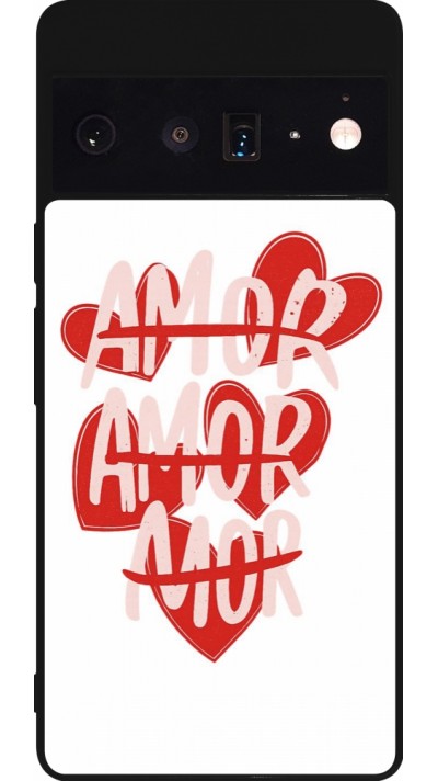 Coque Google Pixel 6 Pro - Silicone rigide noir Saint Valentines Day 26 Amor