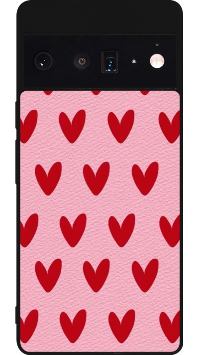 Coque Google Pixel 6 Pro - Silicone rigide noir Saint Valentines Day 26 Pattern heart