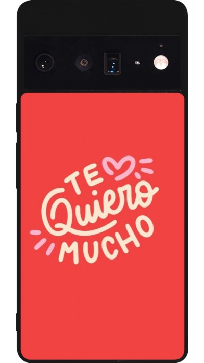 Coque Google Pixel 6 Pro - Silicone rigide noir Saint Valentines Day 26 Te quiero mucho