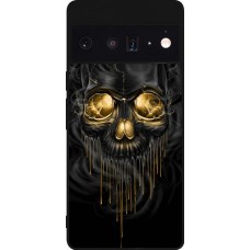 Coque Google Pixel 6 Pro - Silicone rigide noir Skull 02