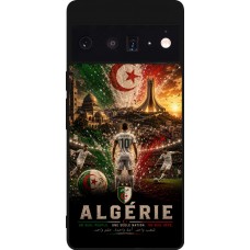 Coque Google Pixel 6 Pro - Silicone rigide noir Football Algérie splash 2026