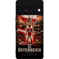 Coque Google Pixel 6 Pro - Silicone rigide noir Football Autriche splash 2026