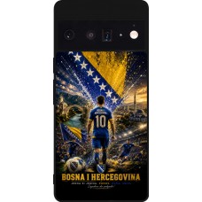 Coque Google Pixel 6 Pro - Silicone rigide noir Football Bosnie-Herzégovine splash 2026