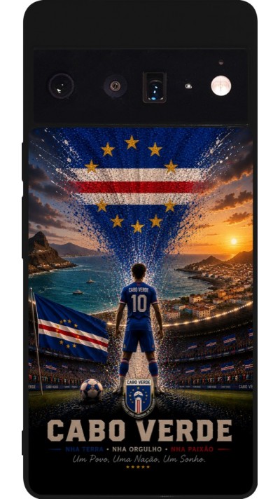 Coque Google Pixel 6 Pro - Silicone rigide noir Football Cap-Vert splash 2026