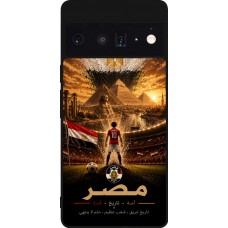 Coque Google Pixel 6 Pro - Silicone rigide noir Football Égypte splash 2026