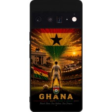Coque Google Pixel 6 Pro - Silicone rigide noir Football Ghana splash 2026