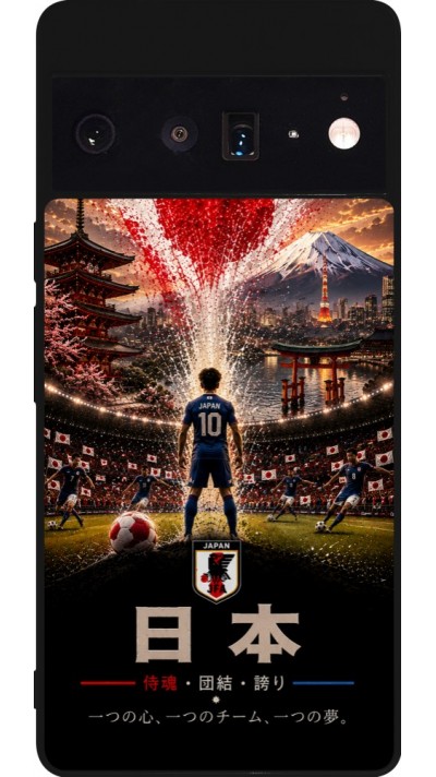 Coque Google Pixel 6 Pro - Silicone rigide noir Football Japon splash 2026